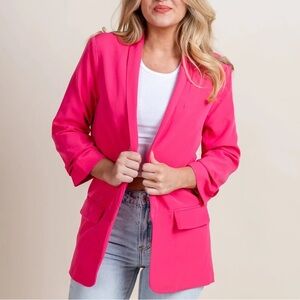Women’s Fuchsia Pink Blazer Made in Italy Size Medium